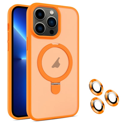 For iPhone 13 Pro MagSafe Magnetic Holder Phone Case(Orange) - iPhone 13 Pro Cases by buy2fix | Online Shopping UK | buy2fix