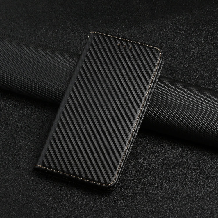 For Xiaomi Redmi Note 13 5G Carbon Fiber Texture Flip Holder Leather Phone Case(Black) - Note 13 Cases by buy2fix | Online Shopping UK | buy2fix