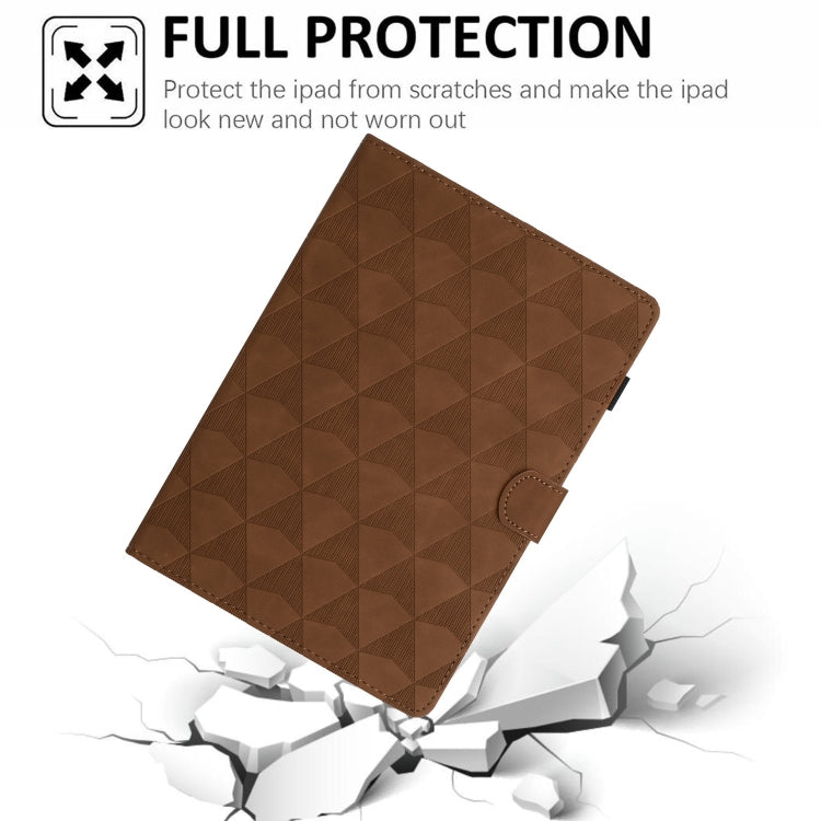 For iPad Pro 11 2024 Diamond Texture Embossed Leather Smart Tablet Case(Brown) - iPad Pro 11 2024 Cases by buy2fix | Online Shopping UK | buy2fix