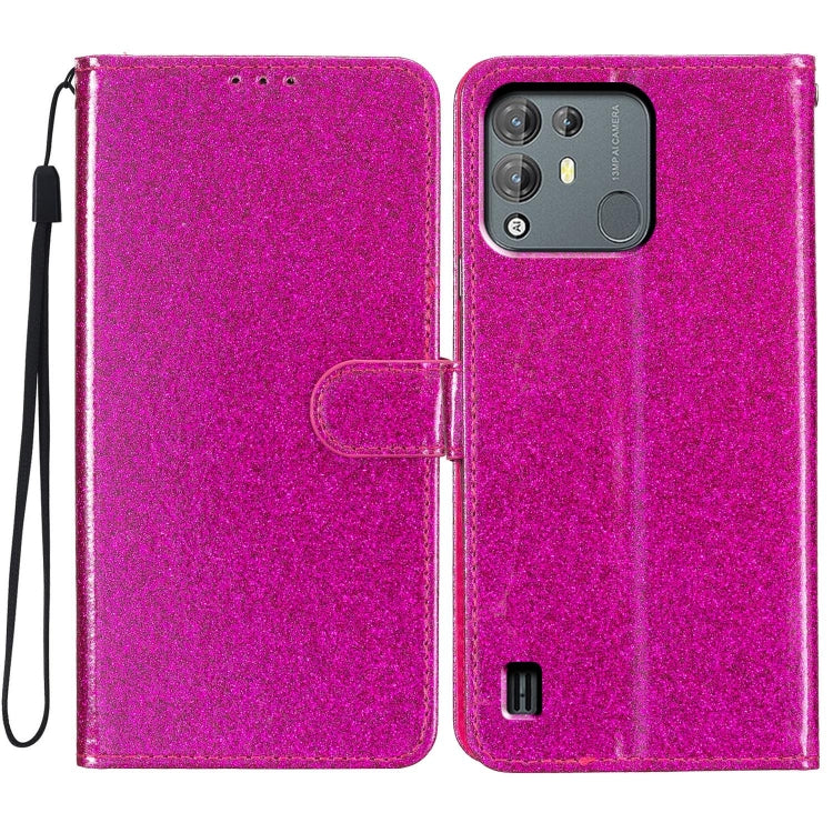 For Blackview A55 Pro Glitter Powder Flip Leather Phone Case(Rose Red) - More Brand by buy2fix | Online Shopping UK | buy2fix