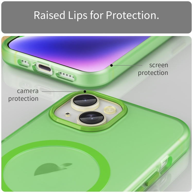 For iPhone 16 Plus MagSafe Frosted Translucent TPU + PC Full Coverage Phone Case(Green) - iPhone 16 Plus Cases by buy2fix | Online Shopping UK | buy2fix