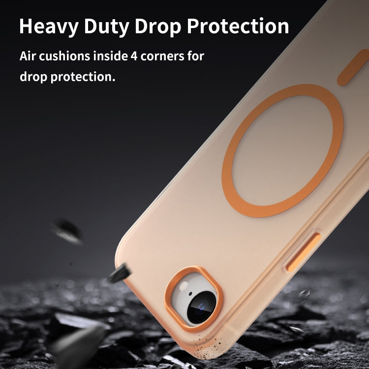 For iPhone SE 2024 MagSafe Frosted Translucent TPU + PC Full Coverage Phone Case(Orange) - More iPhone Cases by buy2fix | Online Shopping UK | buy2fix