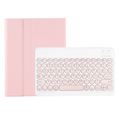 For Samsung Galaxy Tab S9 FE Candy Color TPU Round Keycap Bluetooth Keyboard Leather Case with Pen Slot(Pink) - Samsung Keyboard by buy2fix | Online Shopping UK | buy2fix