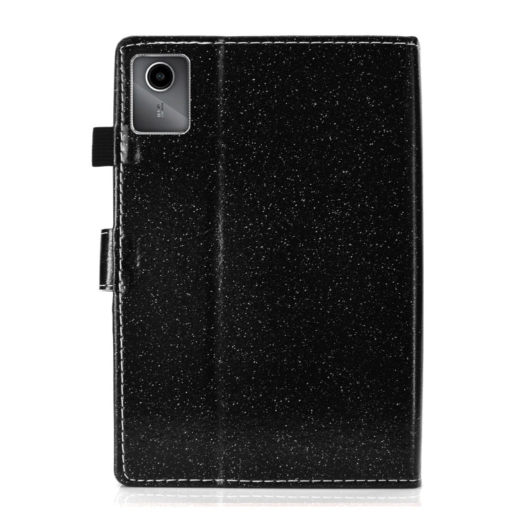 For Lenovo Tab M11/ Xiaoxin Pad 11 2024 Varnish Glitter Powder Smart Leather Tablet Case(Black) - Lenovo by buy2fix | Online Shopping UK | buy2fix