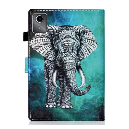For Lenovo Tab M11/ Xiaoxin Pad 11 2024 Coloured Drawing Stitching Smart Leather Tablet Case(Elephant) - Lenovo by buy2fix | Online Shopping UK | buy2fix