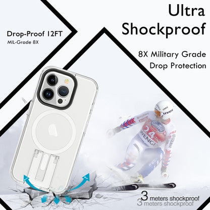For iPhone 15 Plus Shockproof Terminator MagSafe Phone Case with Holder(Transparent) - iPhone 15 Plus Cases by buy2fix | Online Shopping UK | buy2fix