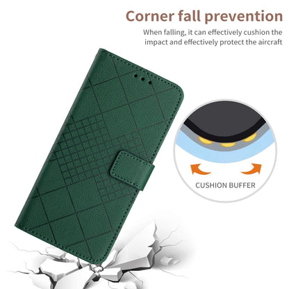 For OnePlus 12 5G Global Rhombic Grid Texture Leather Phone Case(Green) - OnePlus Cases by buy2fix | Online Shopping UK | buy2fix