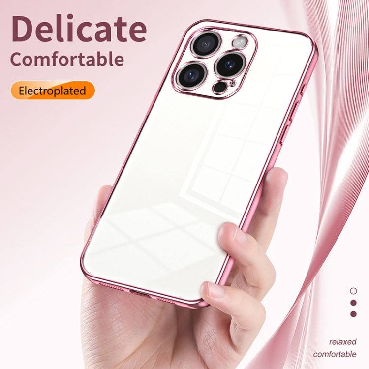 For iPhone 16 Pro Transparent Plating Fine Hole Phone Case(Black) - iPhone 16 Pro Cases by buy2fix | Online Shopping UK | buy2fix