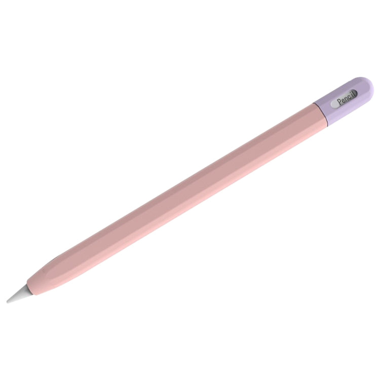 For Apple Pencil (USB-C) Stylus Pen Protective Cover with Nib Cover(Pink+Purple) - Pencil Accessories by buy2fix | Online Shopping UK | buy2fix