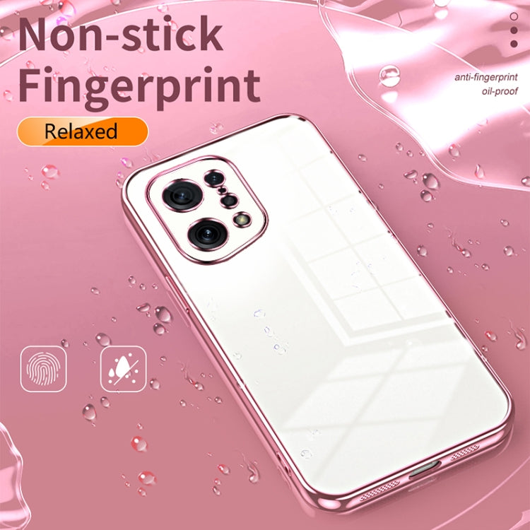 For OPPO Find X5 Transparent Plating Fine Hole Phone Case(Gold) - OPPO Cases by buy2fix | Online Shopping UK | buy2fix