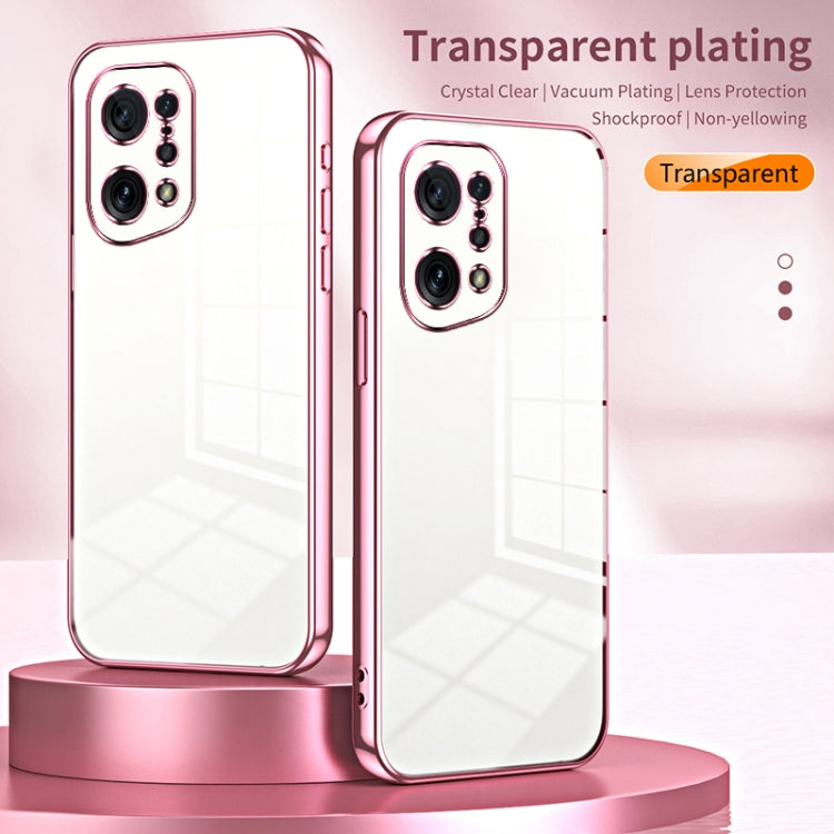 For OPPO Find X5 Transparent Plating Fine Hole Phone Case(Black) - OPPO Cases by buy2fix | Online Shopping UK | buy2fix