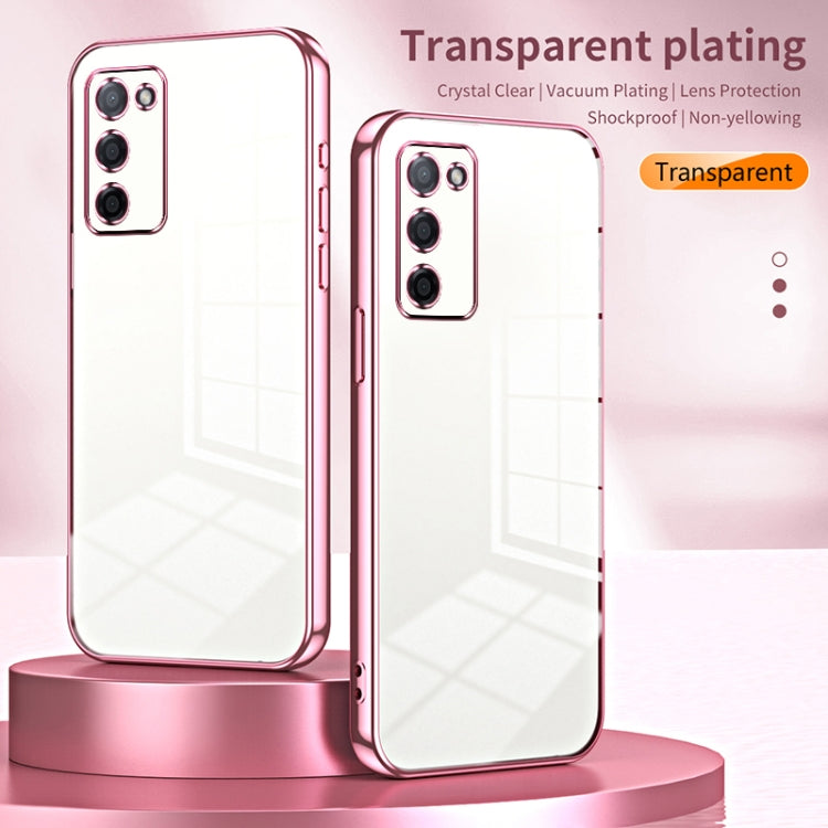 For OPPO A55 5G / A56 / A53s 5G Transparent Plating Fine Hole Phone Case(Green) - OPPO Cases by buy2fix | Online Shopping UK | buy2fix