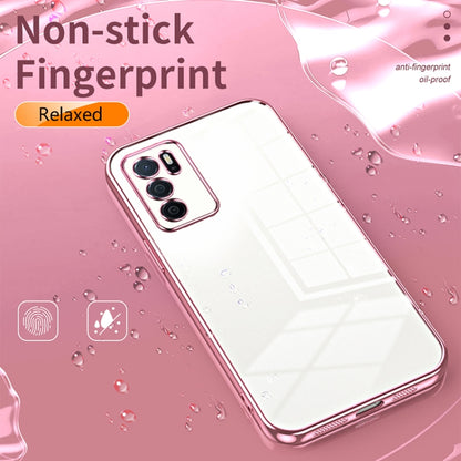 For OPPO A16 / A16s / A54s Transparent Plating Fine Hole Phone Case(Black) - OPPO Cases by buy2fix | Online Shopping UK | buy2fix