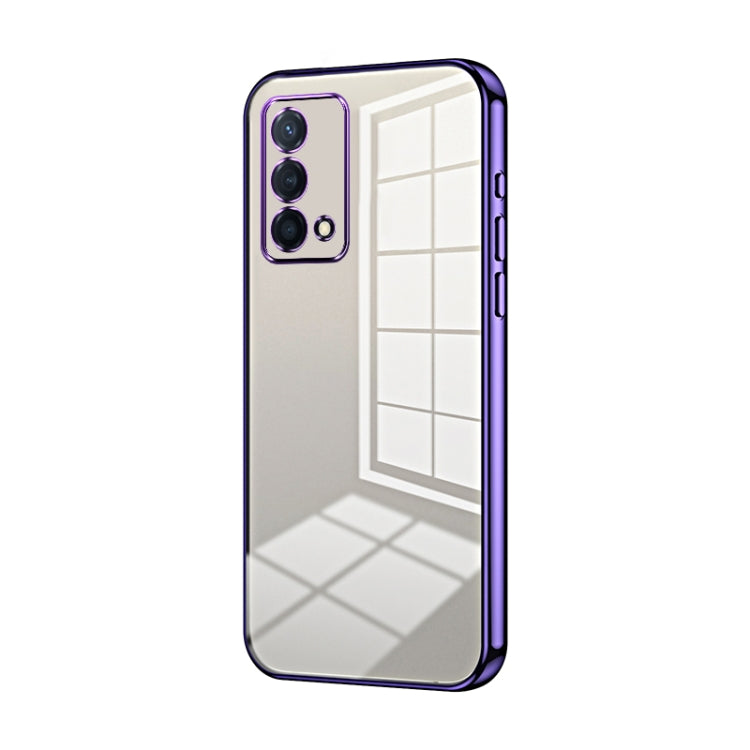 For OPPO K9 Transparent Plating Fine Hole Phone Case(Purple) - OPPO Cases by buy2fix | Online Shopping UK | buy2fix