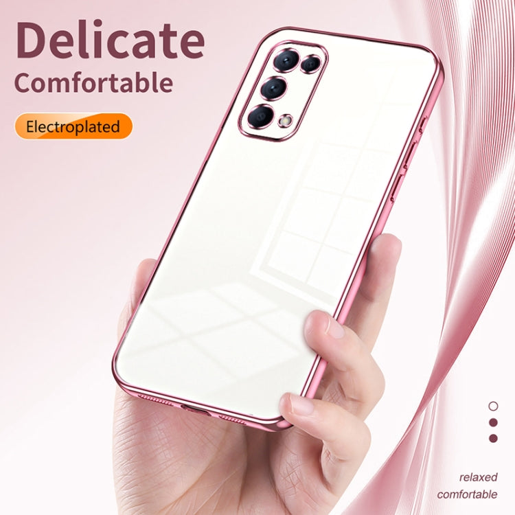 For OPPO Reno5 4G/5G / Reno5 K Transparent Plating Fine Hole Phone Case(Green) - OPPO Cases by buy2fix | Online Shopping UK | buy2fix