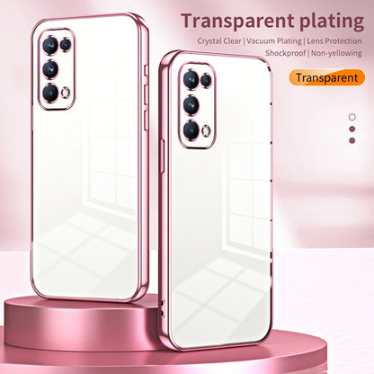 For OPPO Reno5 Pro Transparent Plating Fine Hole Phone Case(Purple) - OPPO Cases by buy2fix | Online Shopping UK | buy2fix