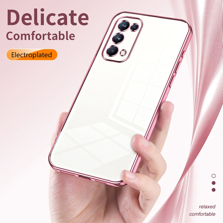 For OPPO Reno5 Pro Transparent Plating Fine Hole Phone Case(Purple) - OPPO Cases by buy2fix | Online Shopping UK | buy2fix