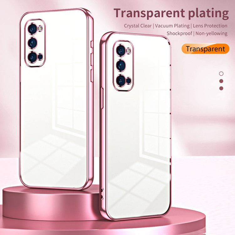 For OPPO Reno4 Pro Transparent Plating Fine Hole Phone Case(Transparent) - OPPO Cases by buy2fix | Online Shopping UK | buy2fix