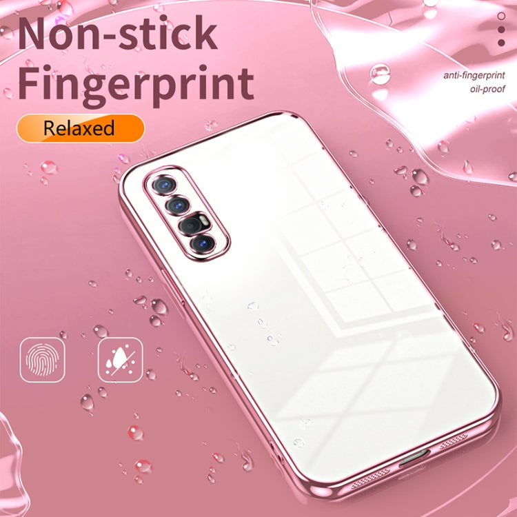 For OPPO Reno3 Pro Transparent Plating Fine Hole Phone Case(Black) - OPPO Cases by buy2fix | Online Shopping UK | buy2fix