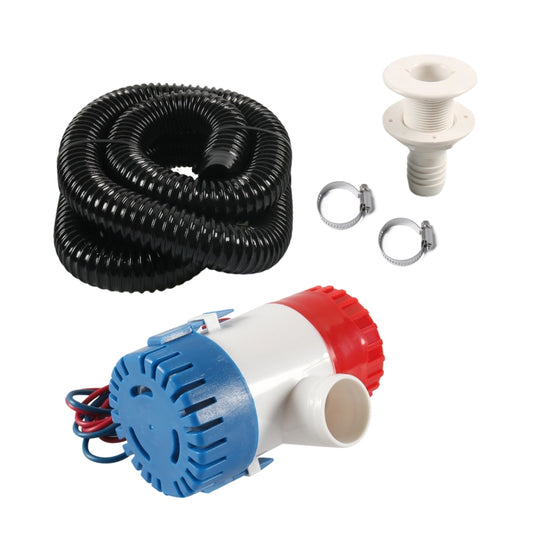12V-1100GPH Boat / RV Bilge Sump Water Pump with Black Drain Pipe - Marine Accessories & Parts by buy2fix | Online Shopping UK | buy2fix