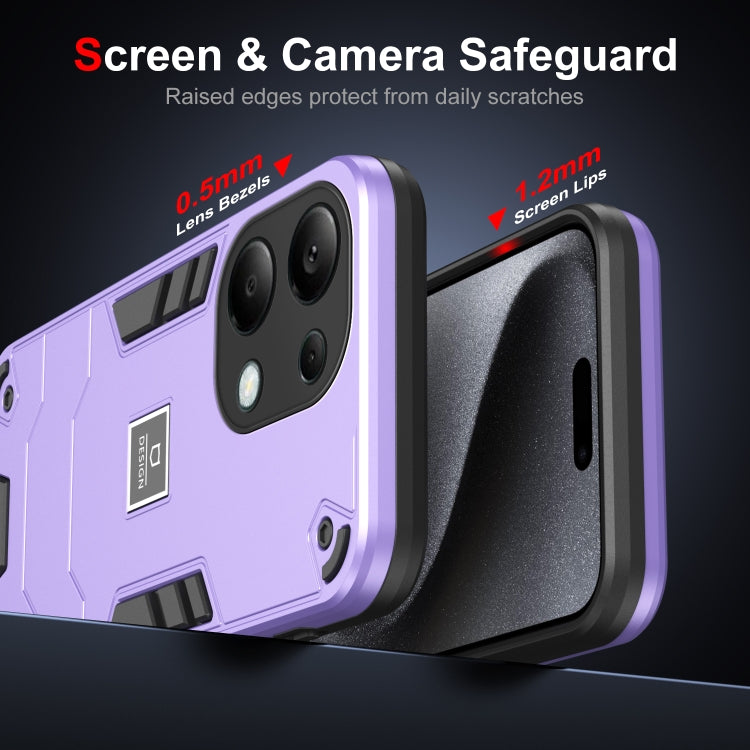 For Xiaomi Redmi Note 13 Pro 4G Global 2 in 1 Shockproof Phone Case(Purple) - Note 13 Pro Cases by buy2fix | Online Shopping UK | buy2fix