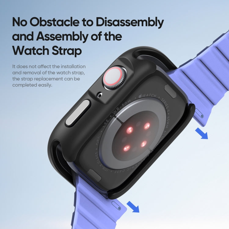 For Apple Watch 9 / 8 / 7 45mm DUX DUCIS Bamo Series Hollow PC + TPU Watch Protective Case(Black+Grey) - Watch Cases by DUX DUCIS | Online Shopping UK | buy2fix