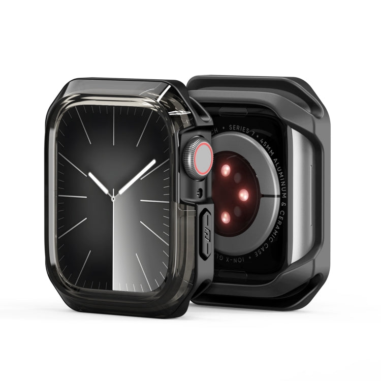 For Apple Watch 9 / 8 / 7 45mm DUX DUCIS Tamo Series Hollow PC + TPU Watch Protective Case(Translucent Black) - Watch Cases by DUX DUCIS | Online Shopping UK | buy2fix