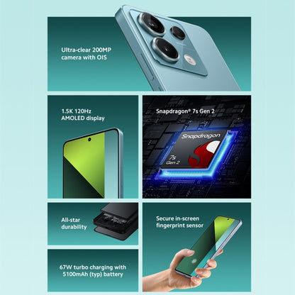 [HK Warehouse] Xiaomi Redmi Note 13 Pro 5G Global, 8GB+256GB, 6.67 inch MIUI 14 Snapdragon 7s Gen 2 Octa Core 2.4GHz, NFC, Network: 5G(Blue) - Xiaomi Redmi by Xiaomi | Online Shopping UK | buy2fix