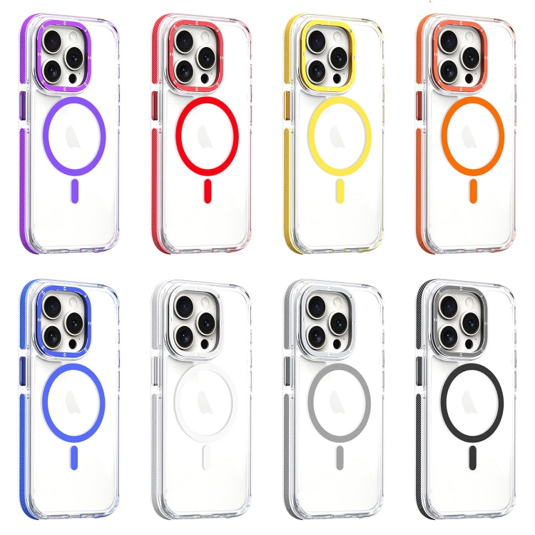 For iPhone 14 Pro Dual-Color Clear Acrylic Hybrid TPU MagSafe Phone Case(Red) - iPhone 14 Pro Cases by buy2fix | Online Shopping UK | buy2fix