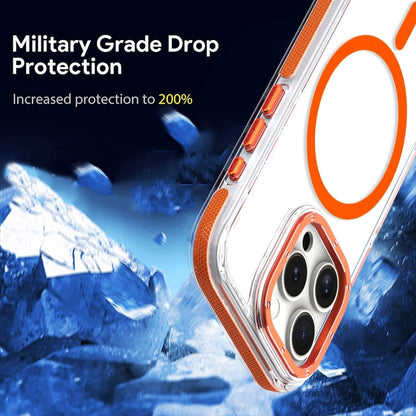 For iPhone 16 Pro Dual-Color Clear Acrylic Hybrid TPU MagSafe Phone Case(Orange) - iPhone 16 Pro Cases by buy2fix | Online Shopping UK | buy2fix