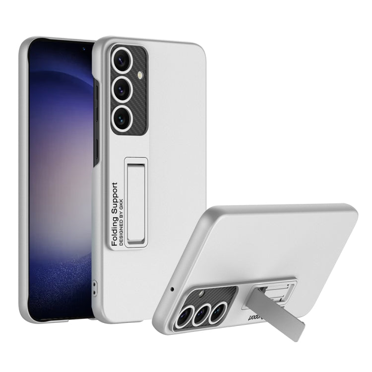 For Samsung Galaxy S24+ 5G GKK Ultra-thin Shockproof Phone Case with Holder(Silver) - Galaxy S24+ 5G Cases by GKK | Online Shopping UK | buy2fix