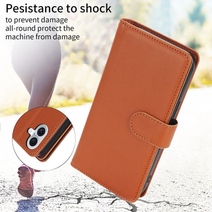 For iPhone 16 Multi-Card Wallet RFID Leather Phone Case(Brown) - iPhone 16 Cases by buy2fix | Online Shopping UK | buy2fix