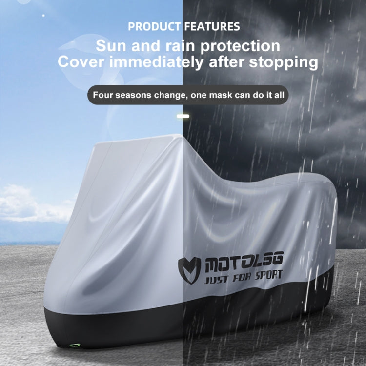 MOTOLSG Motorcycle Waterproof Sunproof Dustproof Thickening Cover, Size:XL(Silver Black) - Raincoat by MOTOLSG | Online Shopping UK | buy2fix