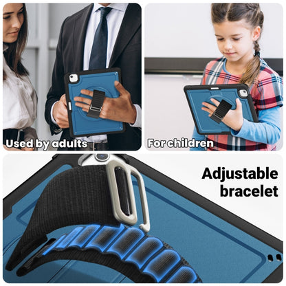 For iPad Air 13 2025 / 2024 Honeycomb Hand Grip Turntable Stand Tablet Case(Navy Blue) - iPad Air 13 2025 / 2024 Cases by buy2fix | Online Shopping UK | buy2fix