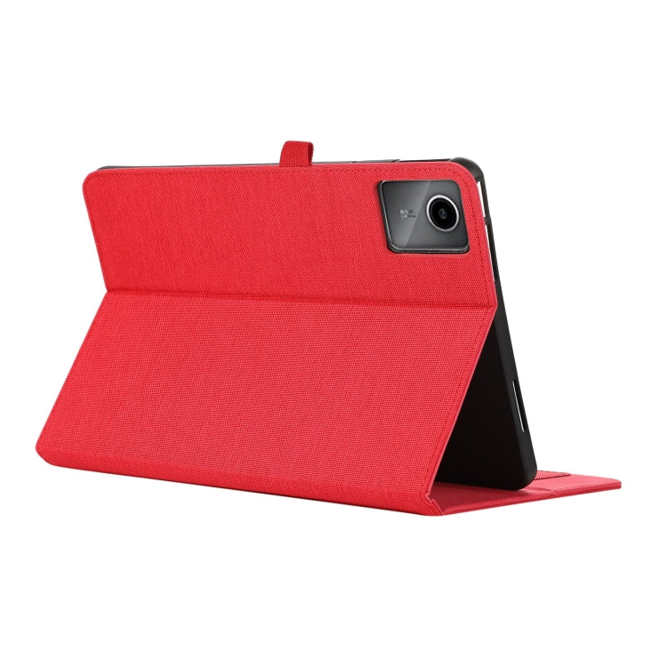 For Lenovo Tab M11 / Xiaoxin Pad 11 2024 Fabric Leather Tablet Case(Red) - Lenovo by buy2fix | Online Shopping UK | buy2fix