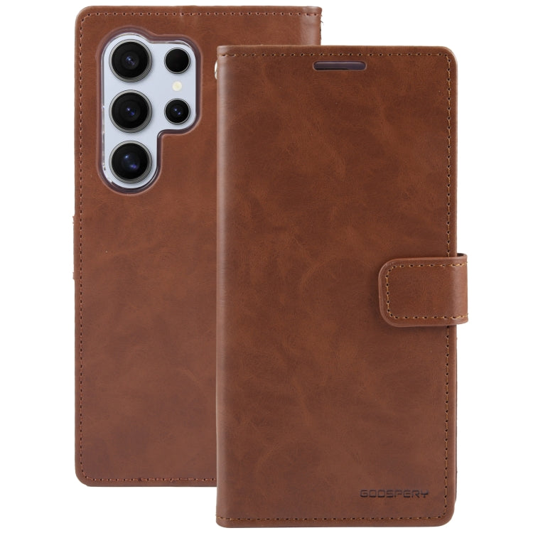 For Samsung Galaxy S24 Ultra 5G GOOSPERY BLUE MOON Crazy Horse Texture Leather Phone Case(Brown) - Galaxy S24 Ultra 5G Cases by GOOSPERY | Online Shopping UK | buy2fix