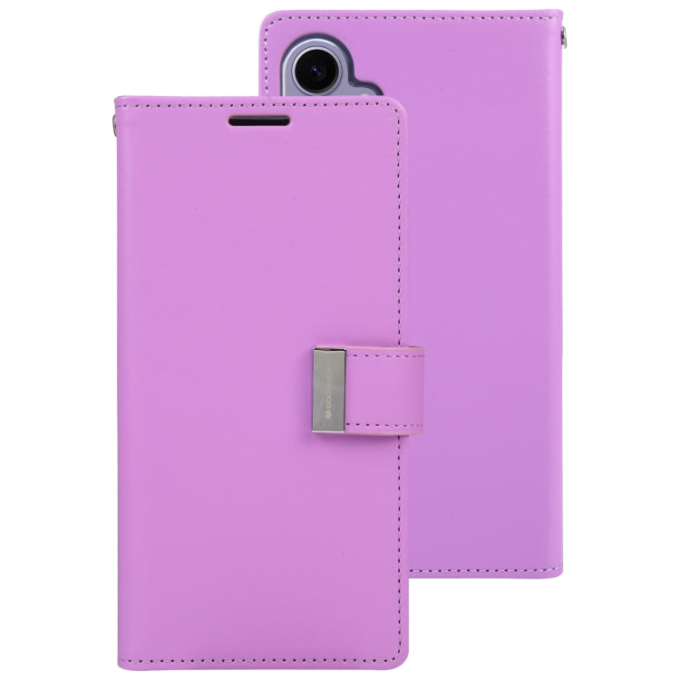 For Samsung Galaxy S24 5G GOOSPERY RICH DIARY Crazy Horse Texture Leather Phone Case(Purple) - Galaxy S24 5G Cases by GOOSPERY | Online Shopping UK | buy2fix