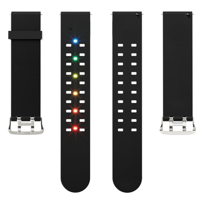 For Apple Watch Series 9 45mm Luminous Colorful Light Silicone Watch Band(Black) - Watch Bands by buy2fix | Online Shopping UK | buy2fix