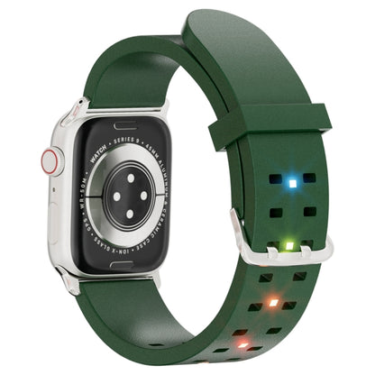 For Apple Watch SE 2022 40mm Luminous Colorful Light Silicone Watch Band(Green) - Watch Bands by buy2fix | Online Shopping UK | buy2fix