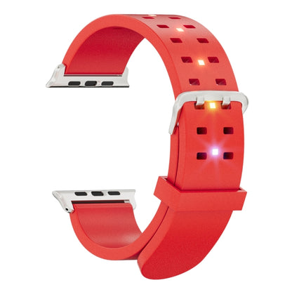 For Apple Watch SE 44mm Luminous Colorful Light Silicone Watch Band(Red) - Watch Bands by buy2fix | Online Shopping UK | buy2fix