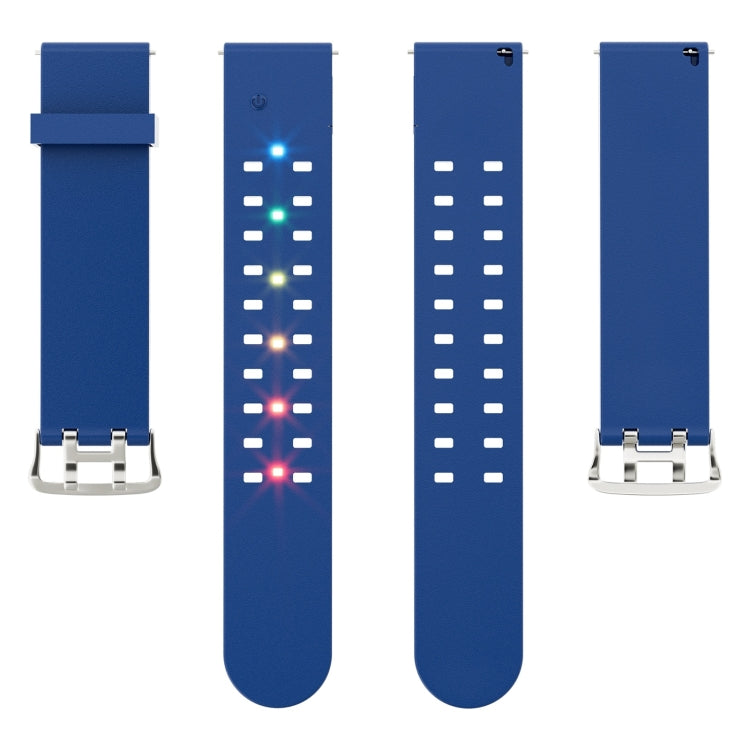 For Apple Watch Series 6 44mm Luminous Colorful Light Silicone Watch Band(Blue) - Watch Bands by buy2fix | Online Shopping UK | buy2fix