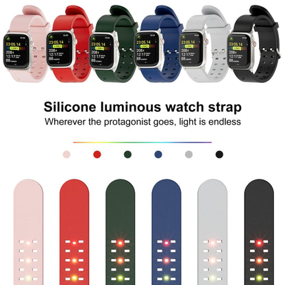 For Apple Watch Series 5 40mm Luminous Colorful Light Silicone Watch Band(Green) - Watch Bands by buy2fix | Online Shopping UK | buy2fix