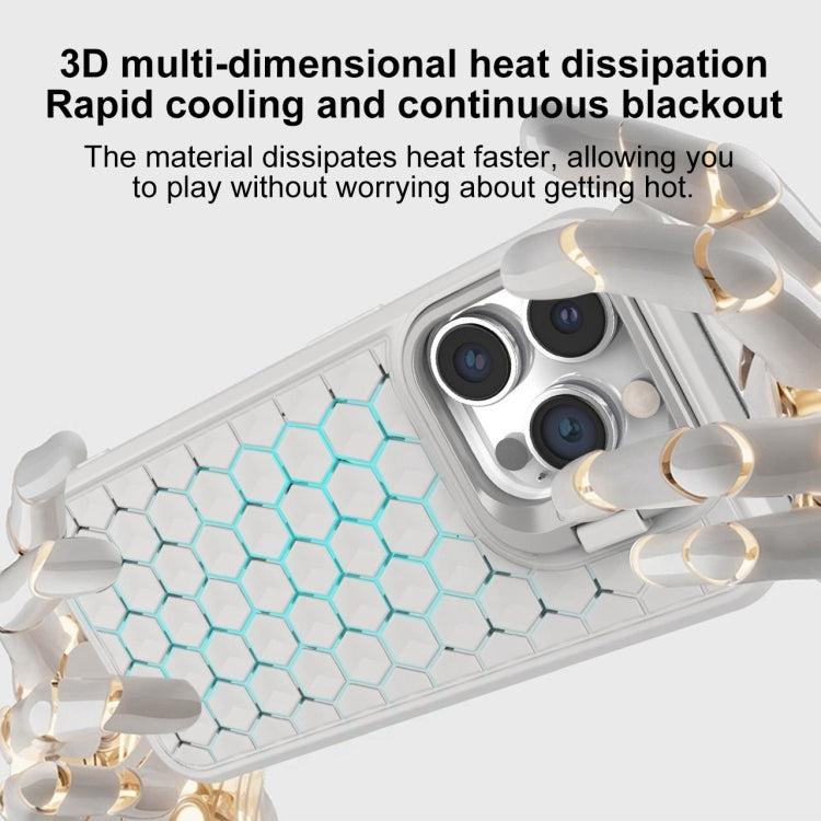 For iPhone 13 Pro Max Honeycomb Radiating Lens Holder Magsafe Phone Case(Grey) - iPhone 13 Pro Max Cases by buy2fix | Online Shopping UK | buy2fix