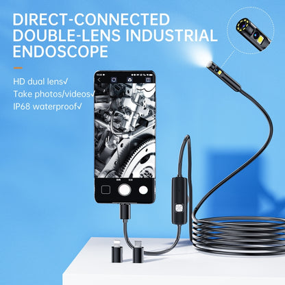 AN112 8mm Double Lenses HD Industry Endoscope Support Mobile Phone Direct Connection, Length:1m Soft Tube -  by buy2fix | Online Shopping UK | buy2fix