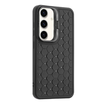 For Samsung Galaxy S24 5G Honeycomb Radiating Lens Holder Magsafe Phone Case(Black) - Galaxy S24 5G Cases by buy2fix | Online Shopping UK | buy2fix