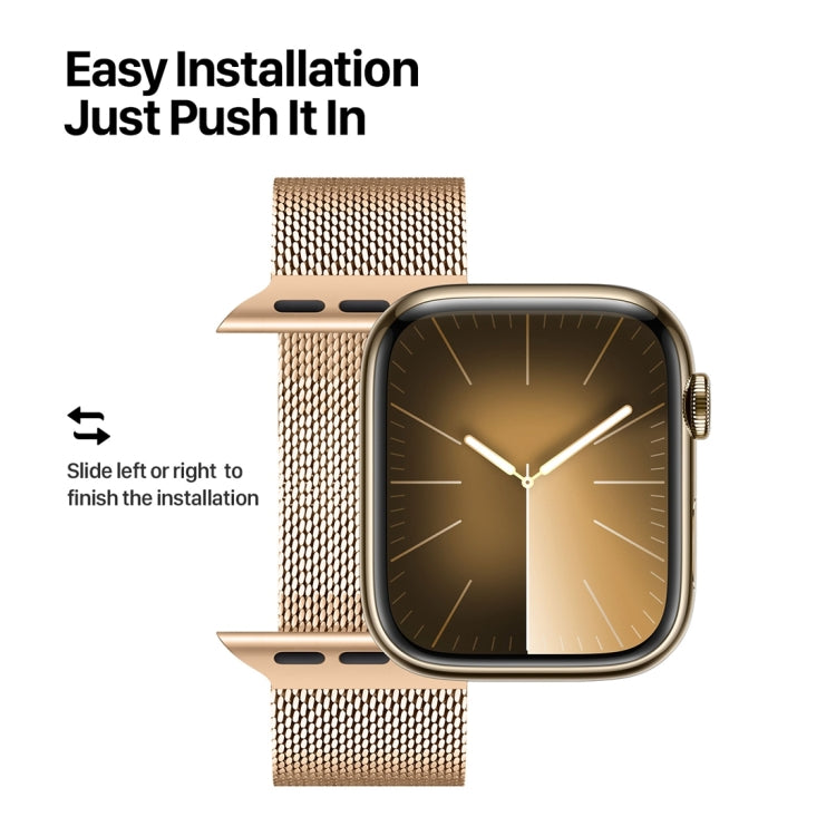 For Apple Watch 42mm DUX DUCIS Milanese Pro Series Stainless Steel Watch Band(Gold) - Watch Bands by DUX DUCIS | Online Shopping UK | buy2fix