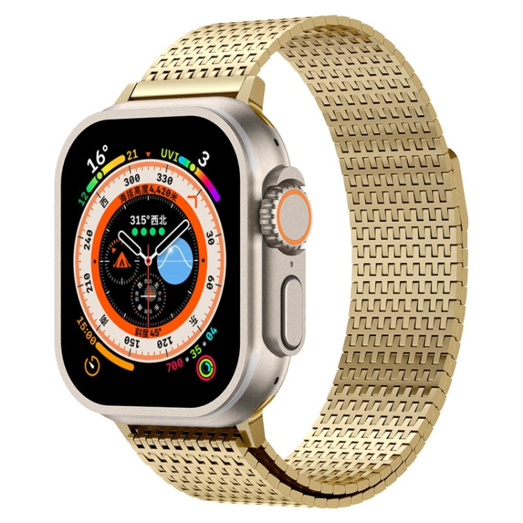 For Apple Watch 38mm Milanese Loop Magnetic Clasp Stainless Steel Watch Band(Gold) - Watch Bands by buy2fix | Online Shopping UK | buy2fix