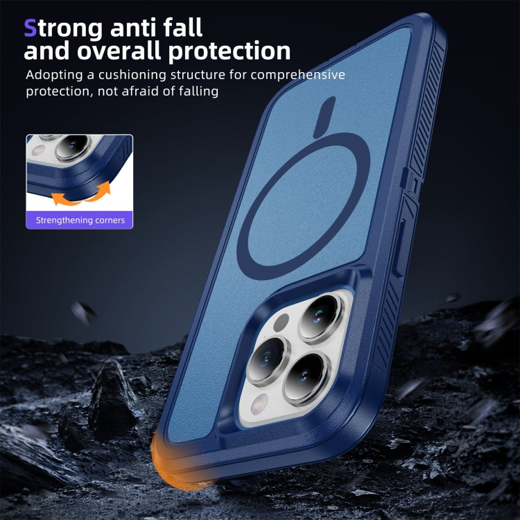 For iPhone 15 Guard Magsafe Magnetic Ring Matte Phone Case(Royal Blue) - iPhone 15 Cases by buy2fix | Online Shopping UK | buy2fix