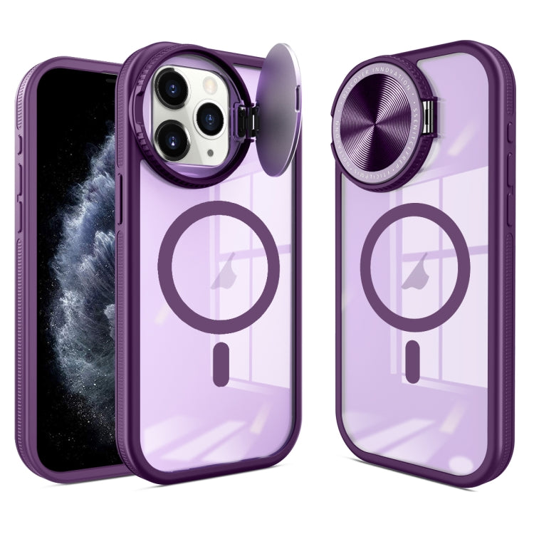 For iPhone 11 Pro Max Round Camshield MagSafe TPU Hybrid PC Phone Case(Purple) - iPhone 11 Pro Max Cases by buy2fix | Online Shopping UK | buy2fix