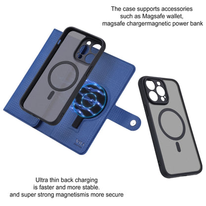 For iPhone 15 ViLi GHA Series Shockproof MagSafe RFID Leather Attraction Horizontal Flip Phone Case(Blue) - iPhone 15 Cases by ViLi | Online Shopping UK | buy2fix